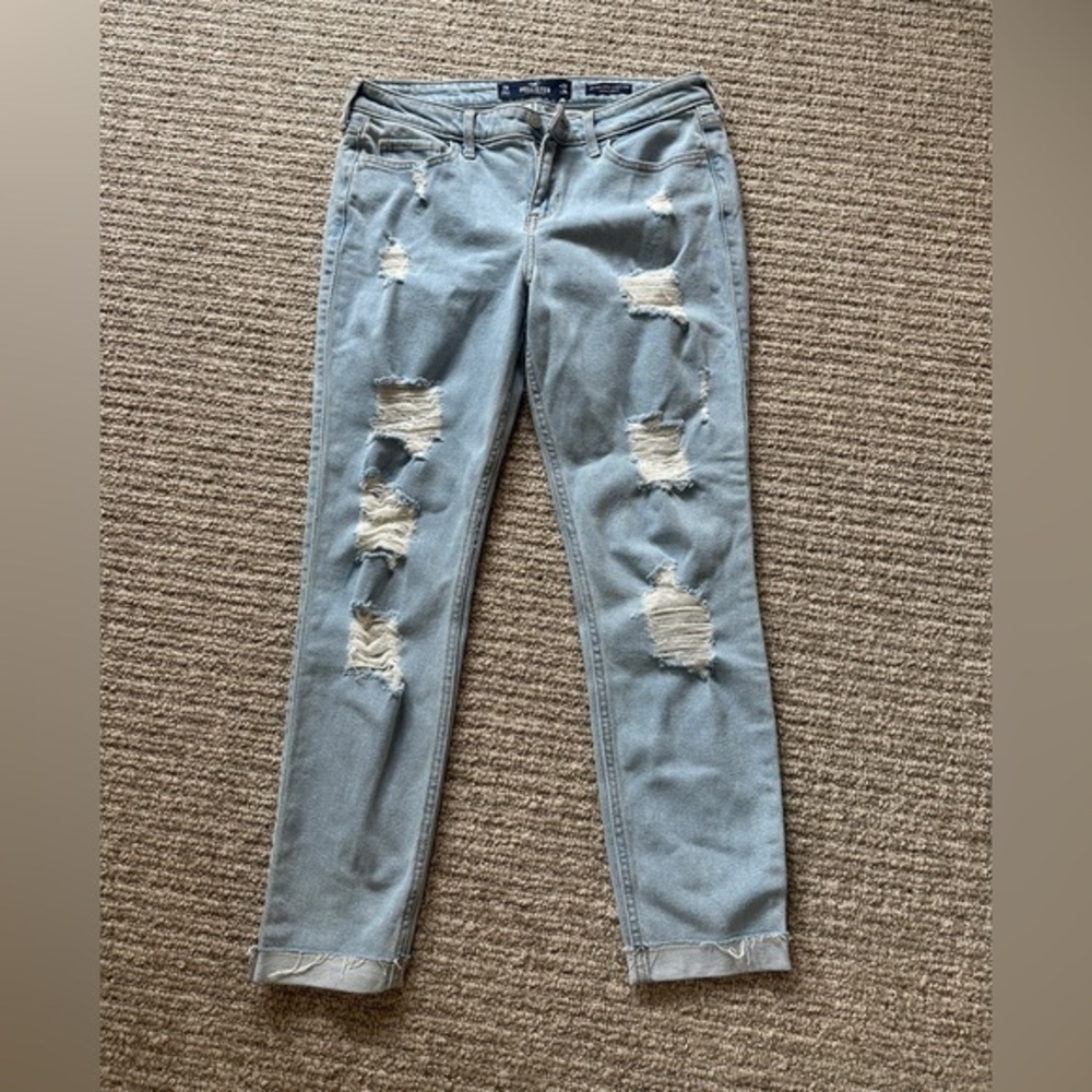 Hollister Light Blue Distressed Skinny Jeans